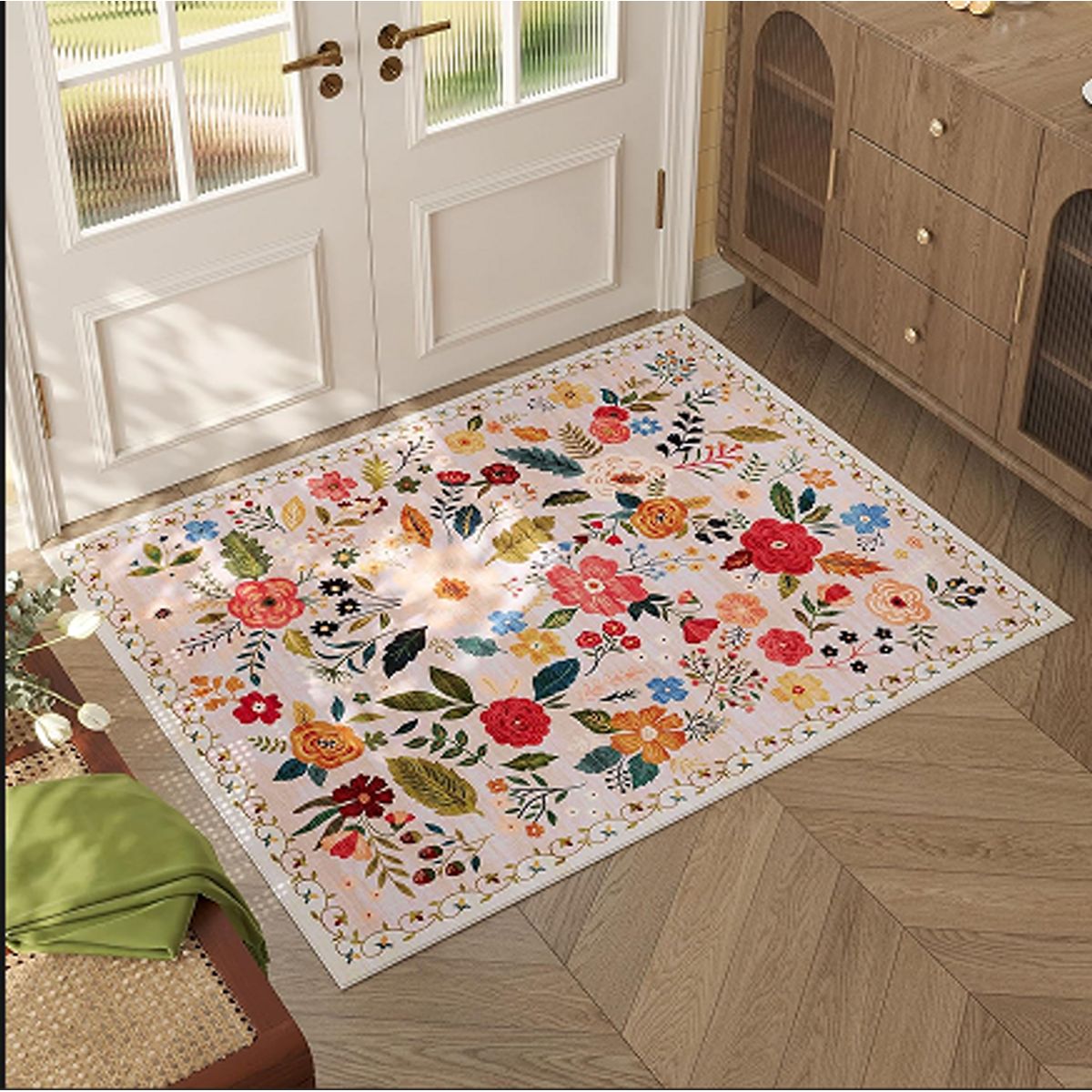 SLOWTON - Alfombra De Boho Lavable Antideslizantes Vintage 60x90 Cm