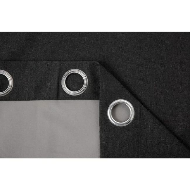 GENERICO - Juego de Cortinas 2 Paños engomadas Texturizada 140X220 Negra