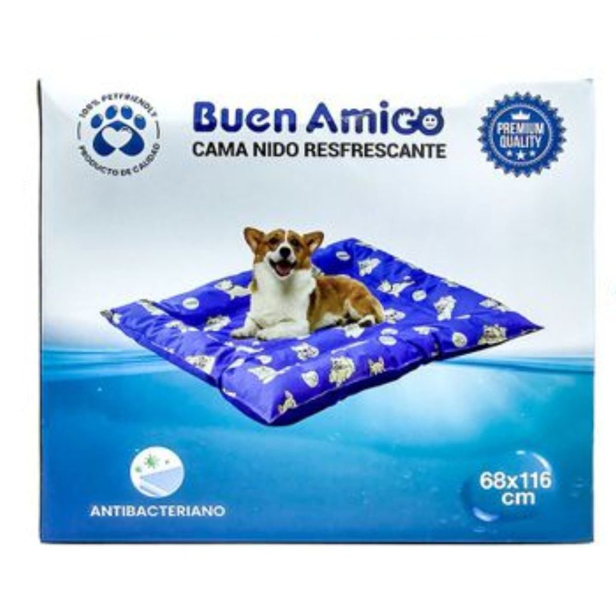 GENERICO - Cama Nido Con Gel Refrescante Para Mascotas 68x116cm Verano