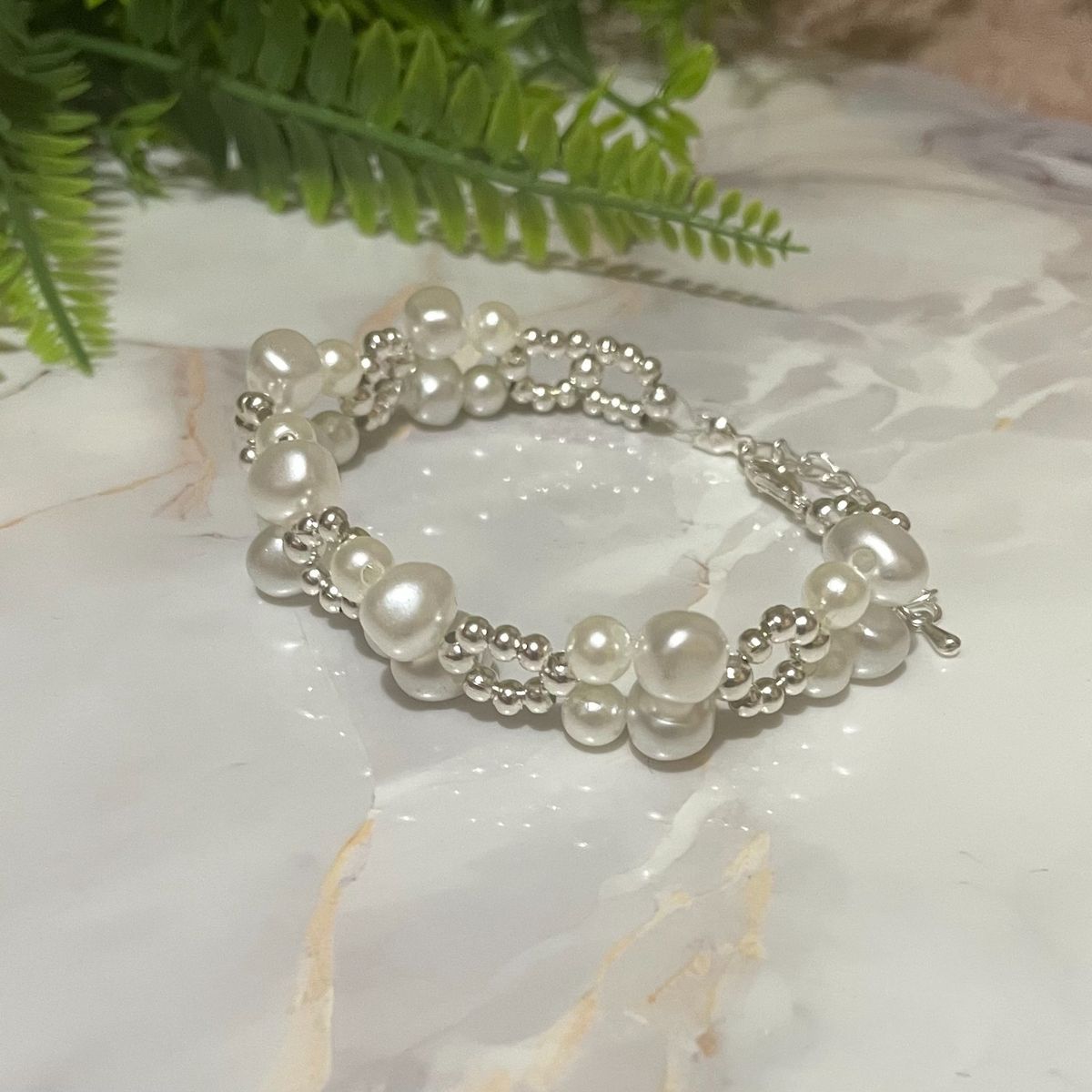 GENERICO - Pulsera perlas color Blanco