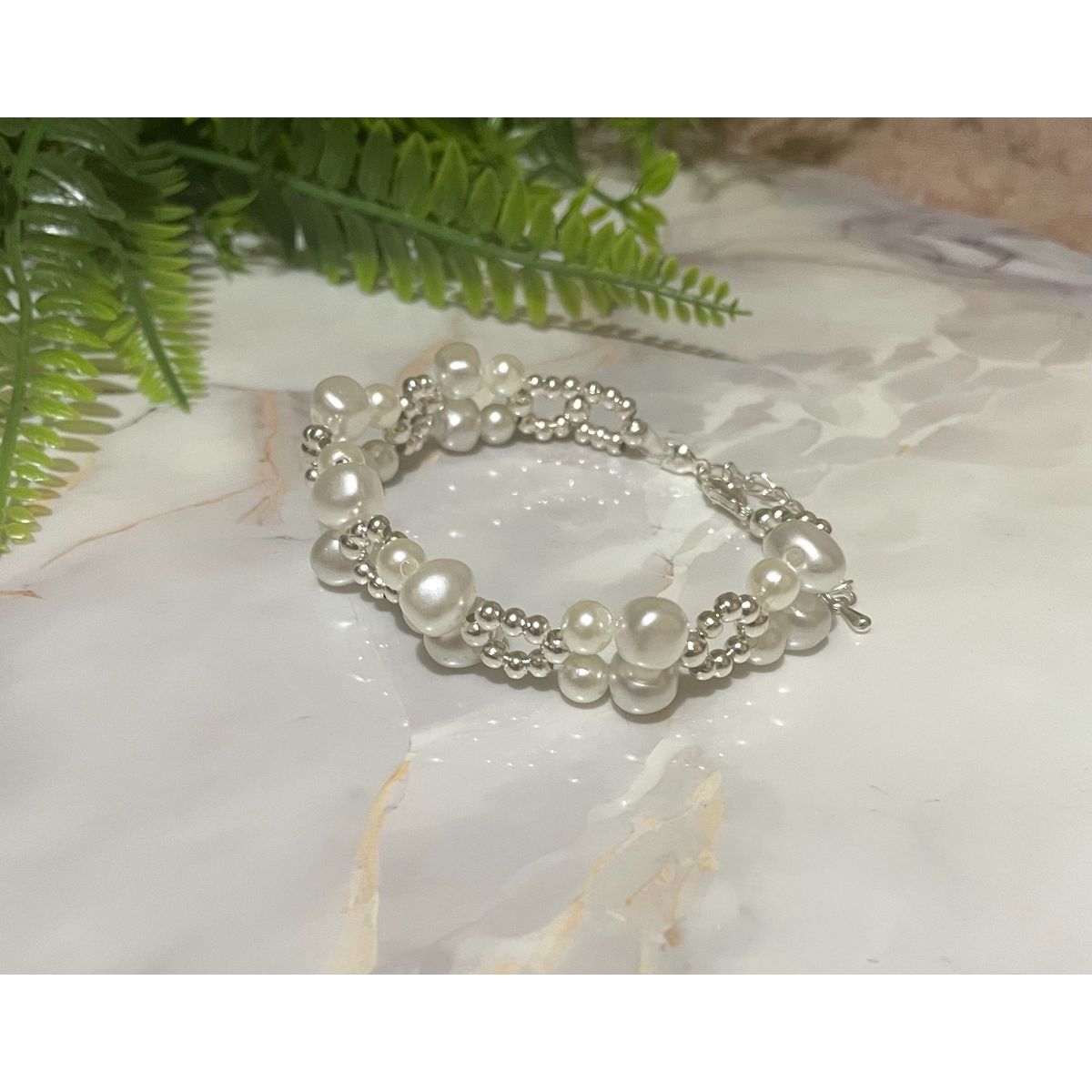 GENERICO - Pulsera perlas color Blanco