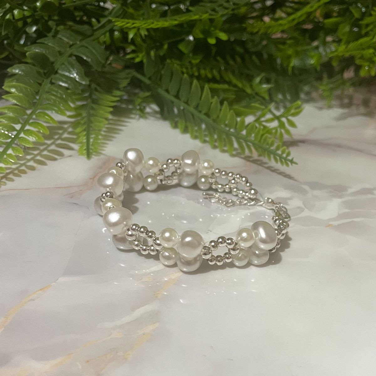 GENERICO - Pulsera perlas color Blanco