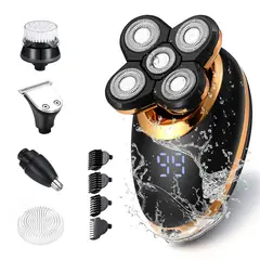 KUANGYE - Afeitadora Electrica Portátil 5 En 1 Rasuradora De Cabeza Y Cuerpo
