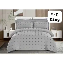 ANGELES DEL HOGAR - Cubrecama De Verano Quilt Medida 2 Plaza Gris