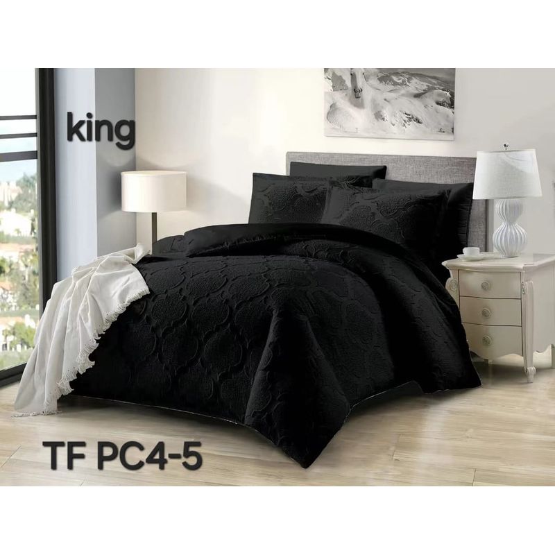 ANGELES DEL HOGAR - Cubrecama  De Verano Quilt Medida King Negro