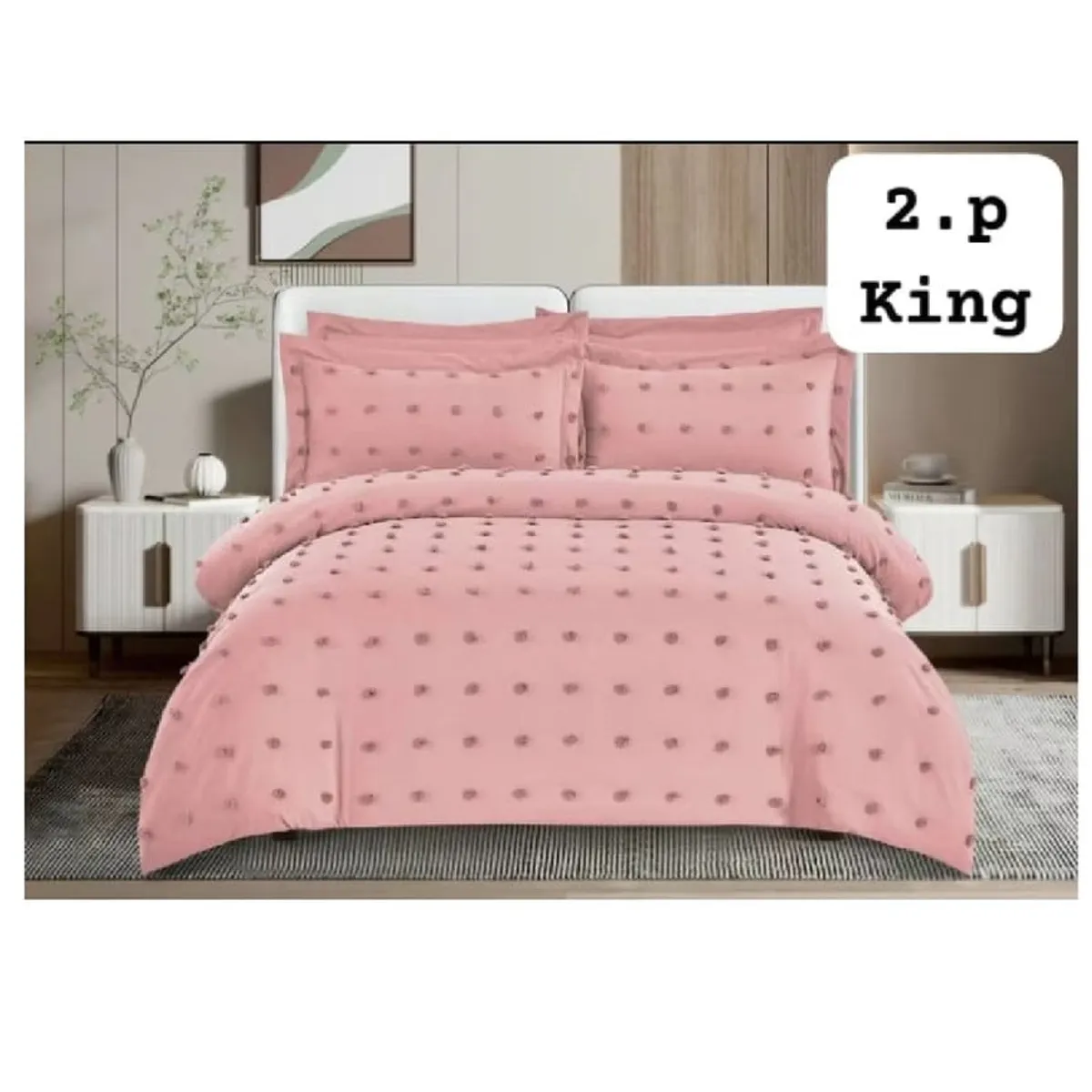 ANGELES DEL HOGAR - Cubrecama  De Verano Quilt Medida 2 Plaza Rosa
