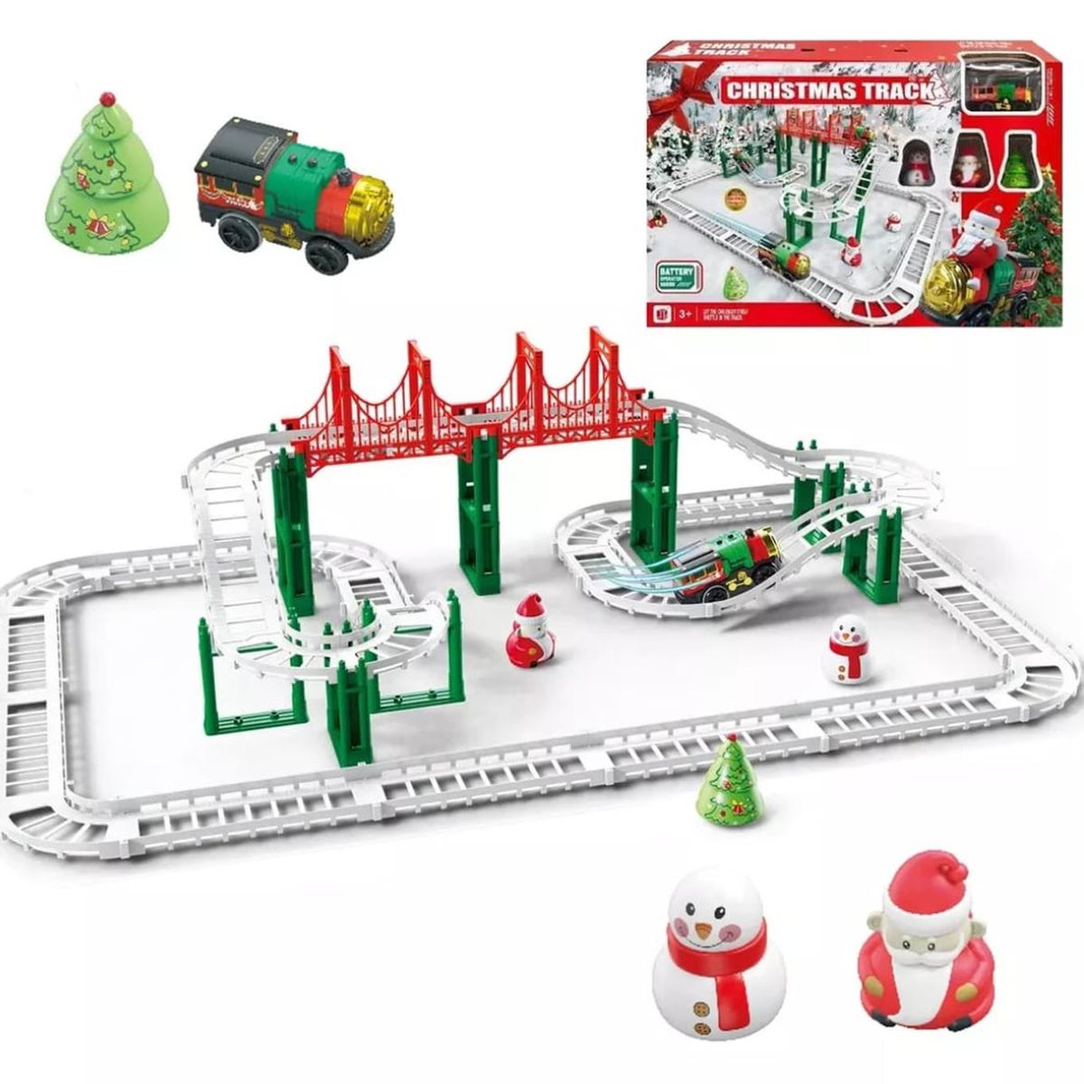 GENERICO - Tren Navideño Pista De Tren 61 Piezas