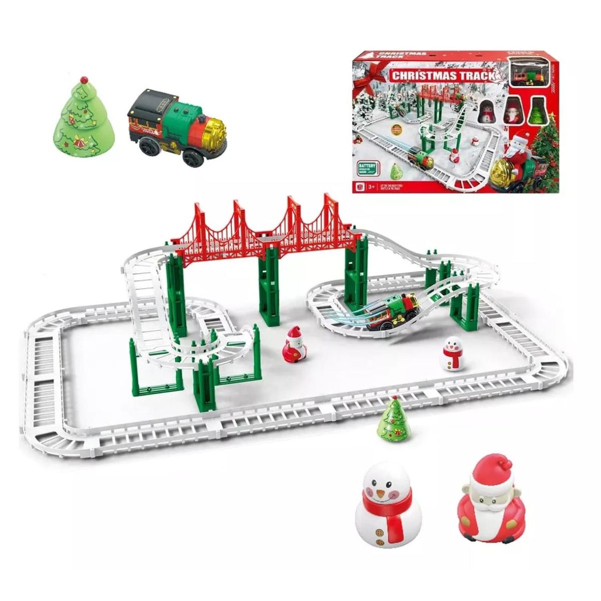 GENERICO - Tren Navideño Pista De Tren 61 Piezas