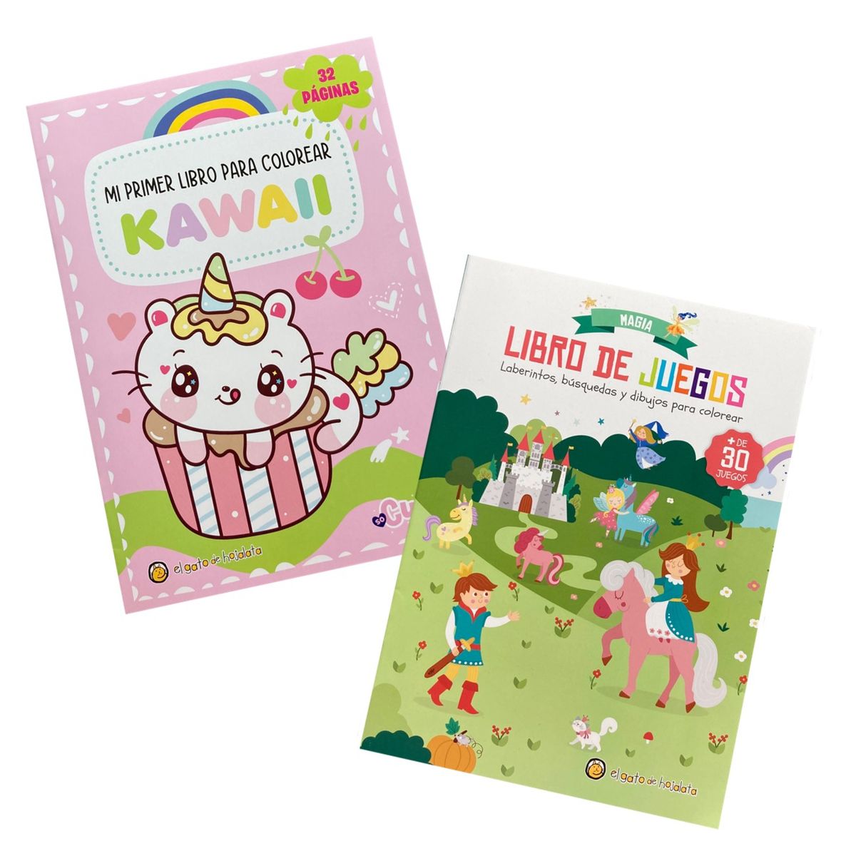 EL GATO DE HOJALATA - Pack Mi primer libro para colorear Kawaii  Libro de juegos magia