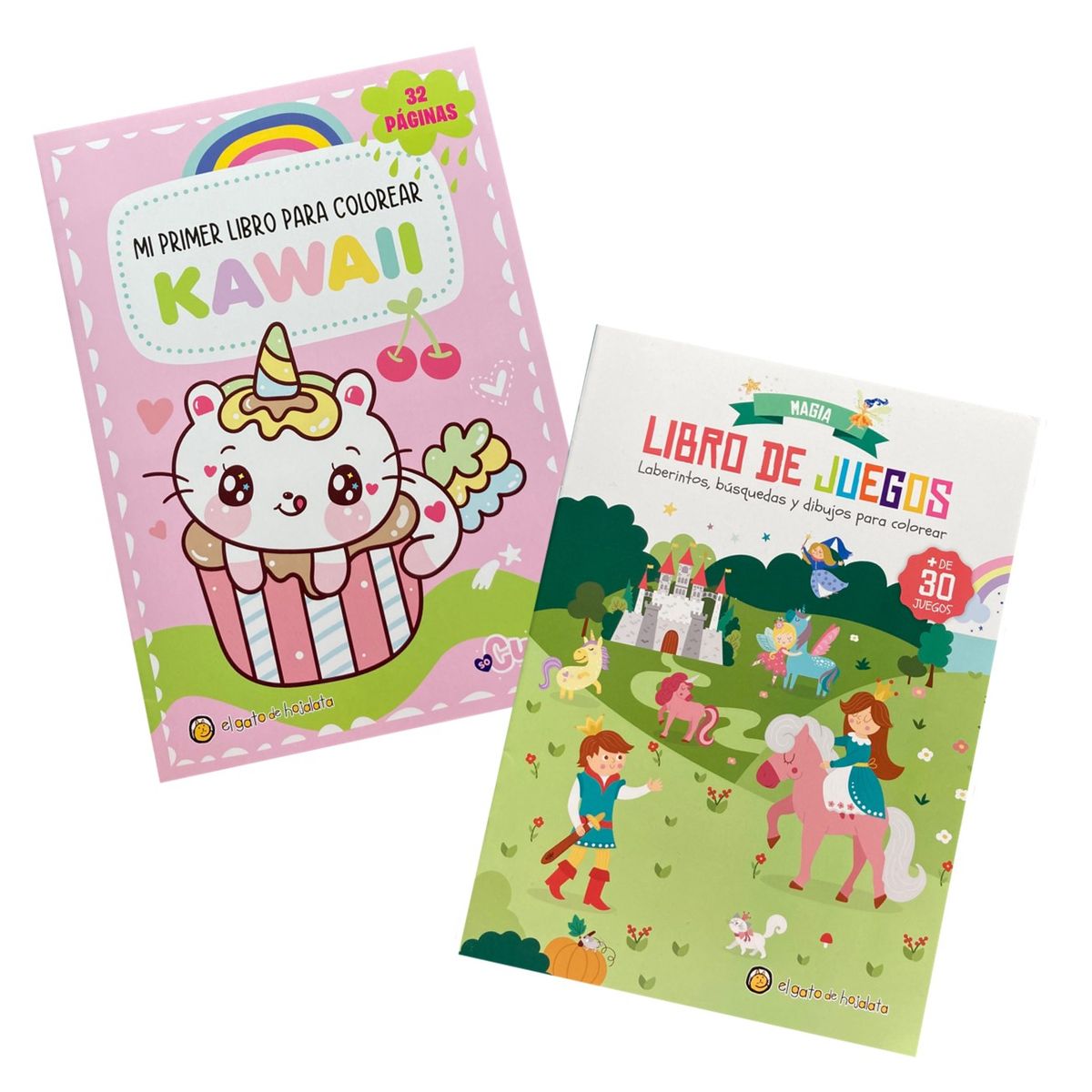 EL GATO DE HOJALATA - Pack Mi primer libro para colorear Kawaii  Libro de juegos magia