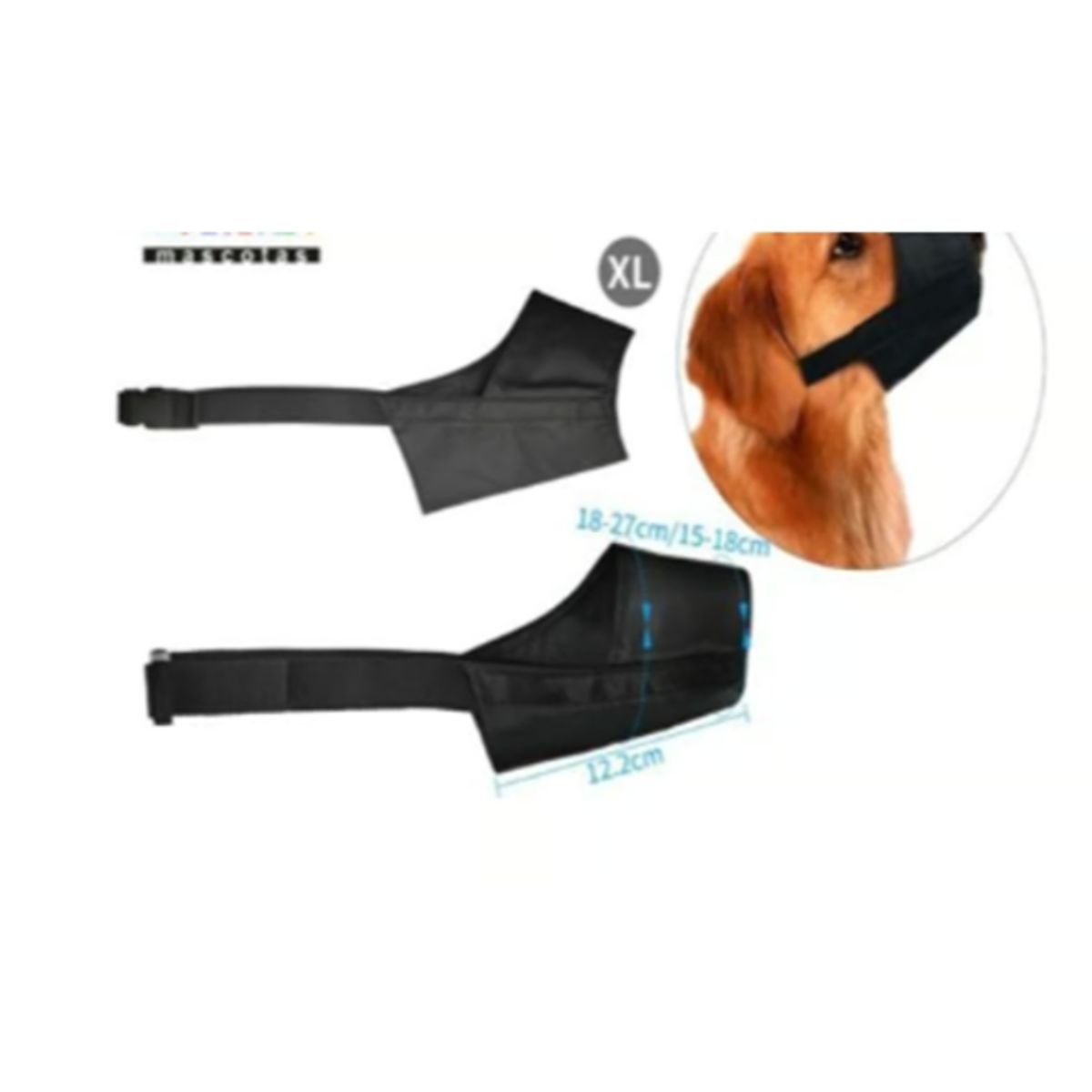 GENERICO - Bozal Para Perros Cuidado Talla XL Negro