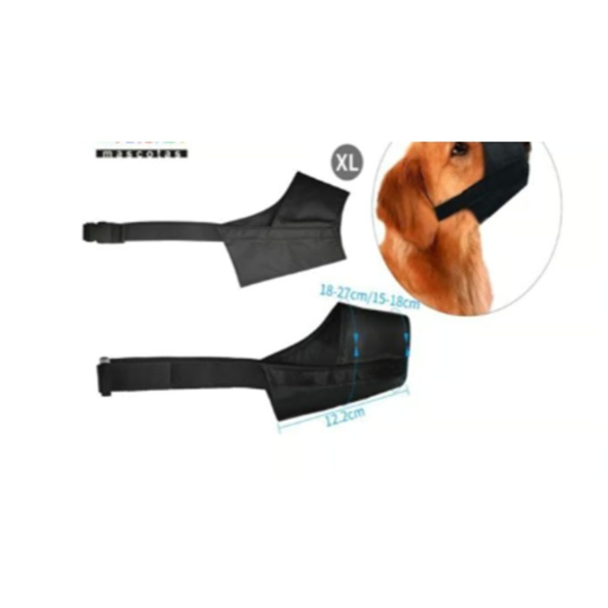 GENERICO - Bozal Para Perros Cuidado Talla XL Negro