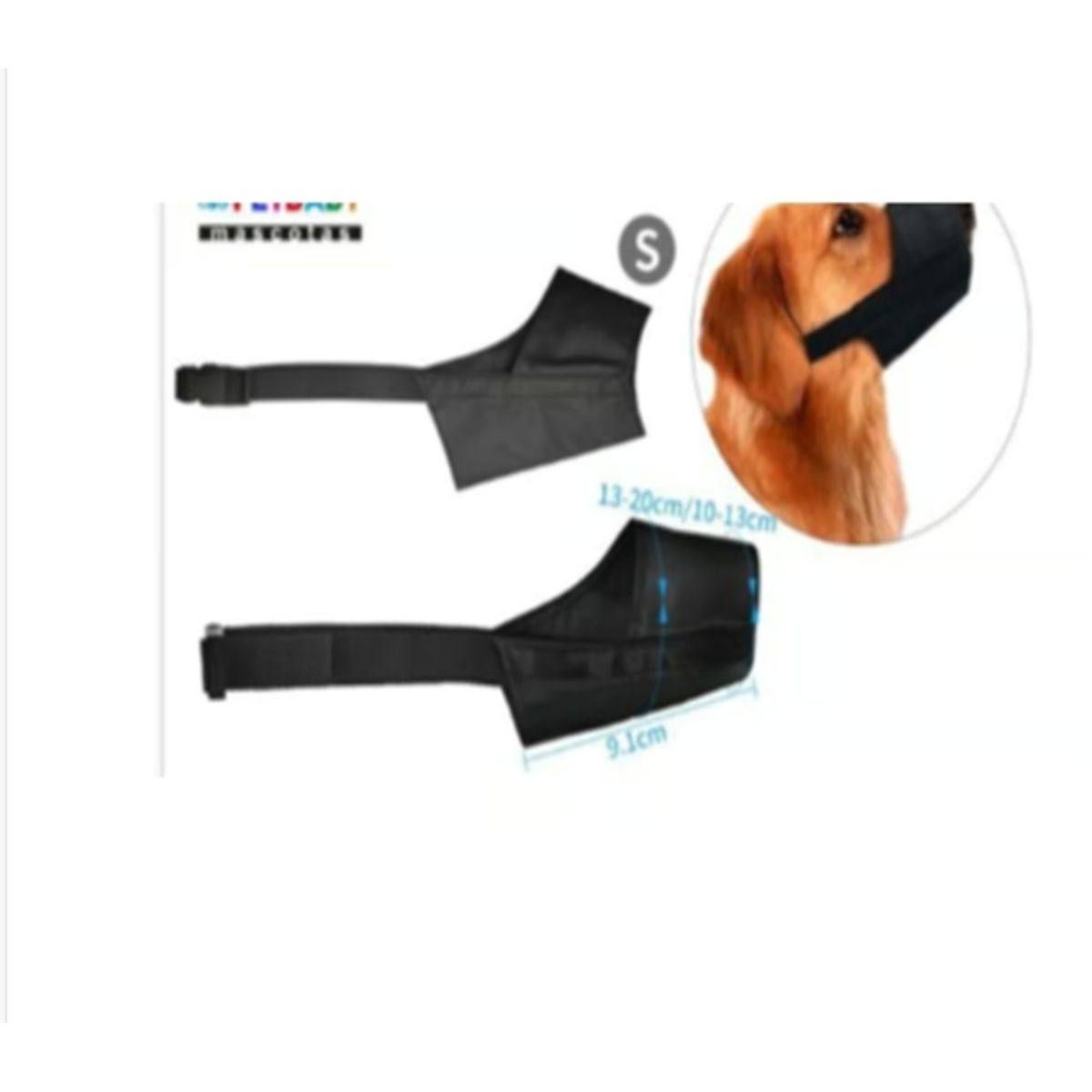 GENERICO - Bozal Para Perros Cuidado Talla S Negro