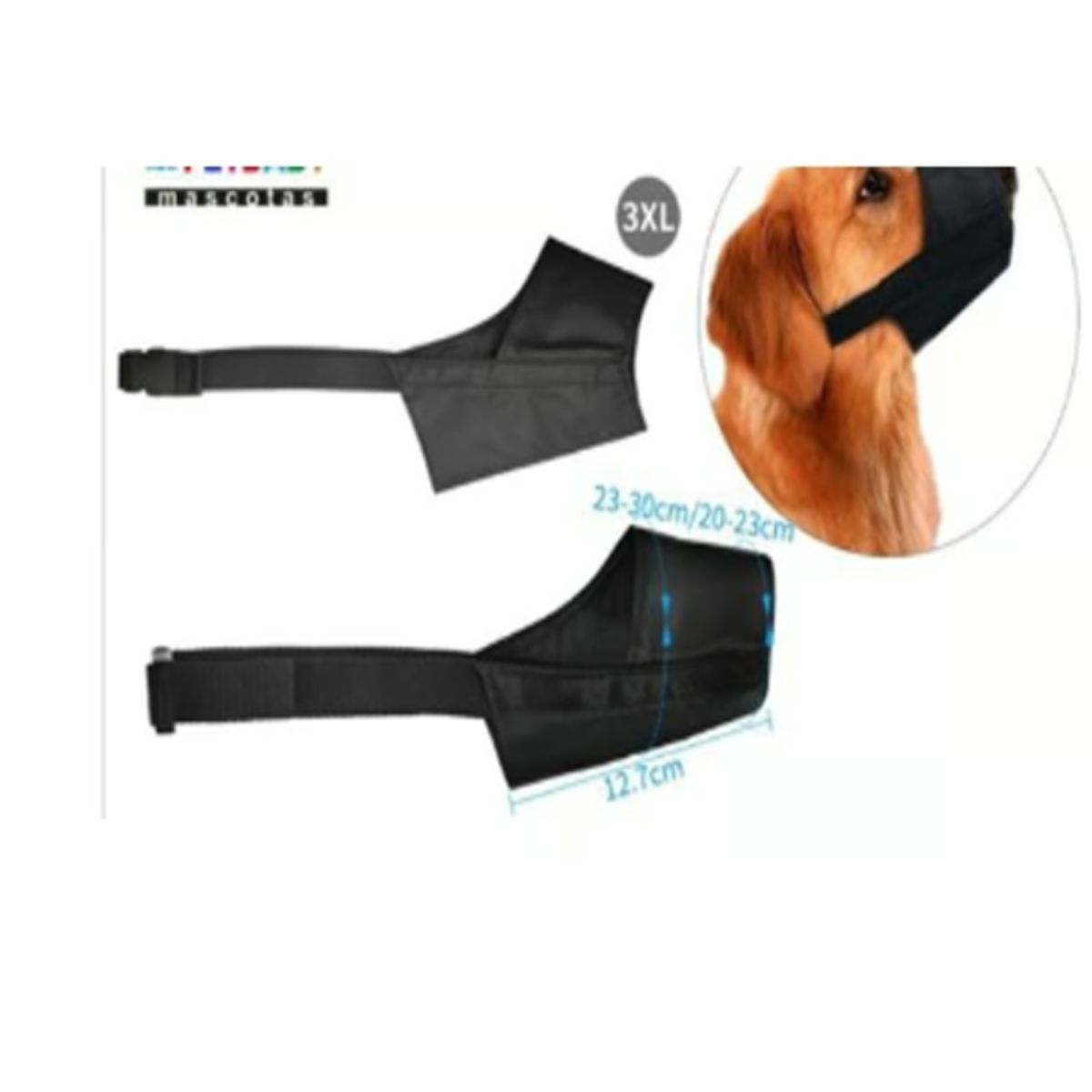 GENERICO - Bozal Para Perros Cuidado Talla 3XL Negro