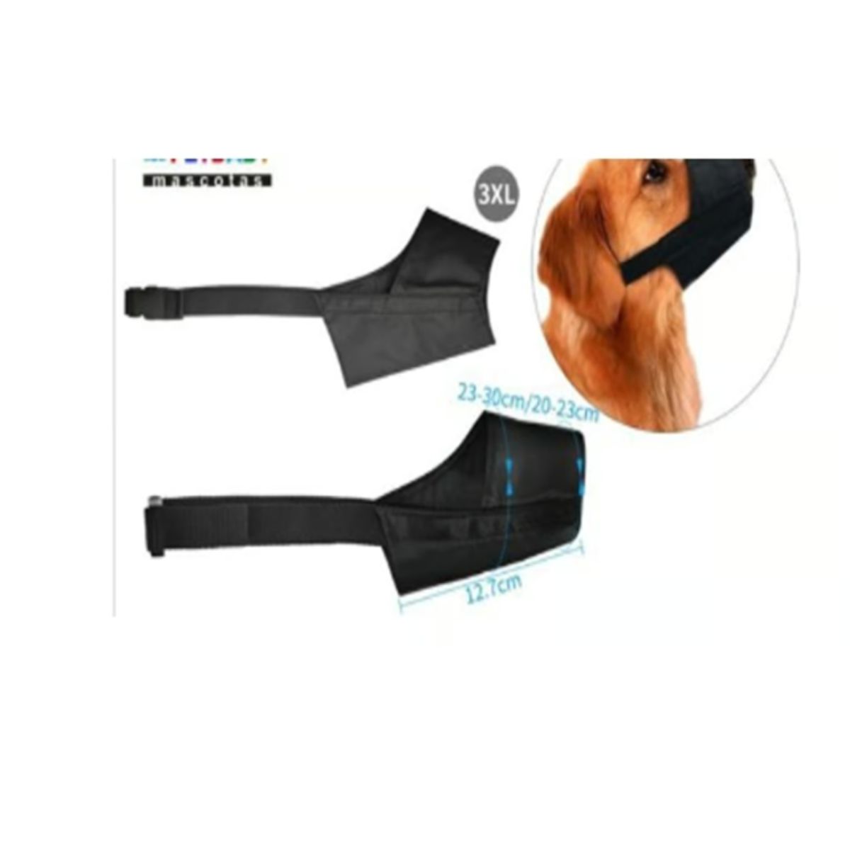 GENERICO - Bozal Para Perros Cuidado Talla 3XL Negro