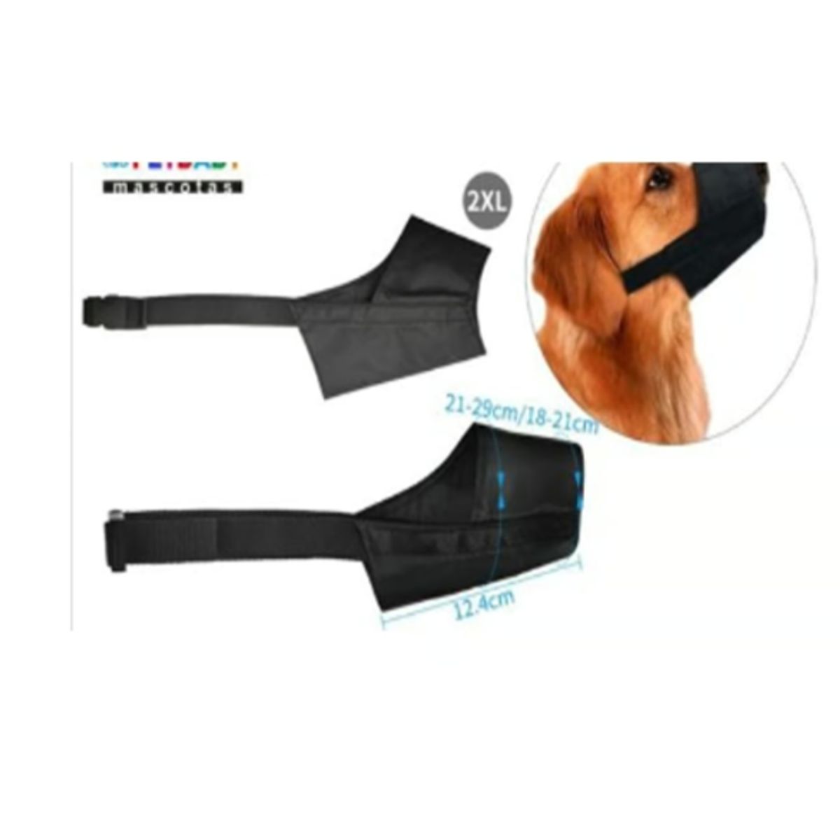 GENERICO - Bozal Para Perros Cuidado Talla 2XL Negro