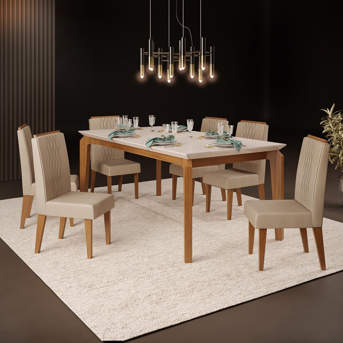 VEKKAHOME - COMEDOR SERENA LIA 6S(182483+3X273066)