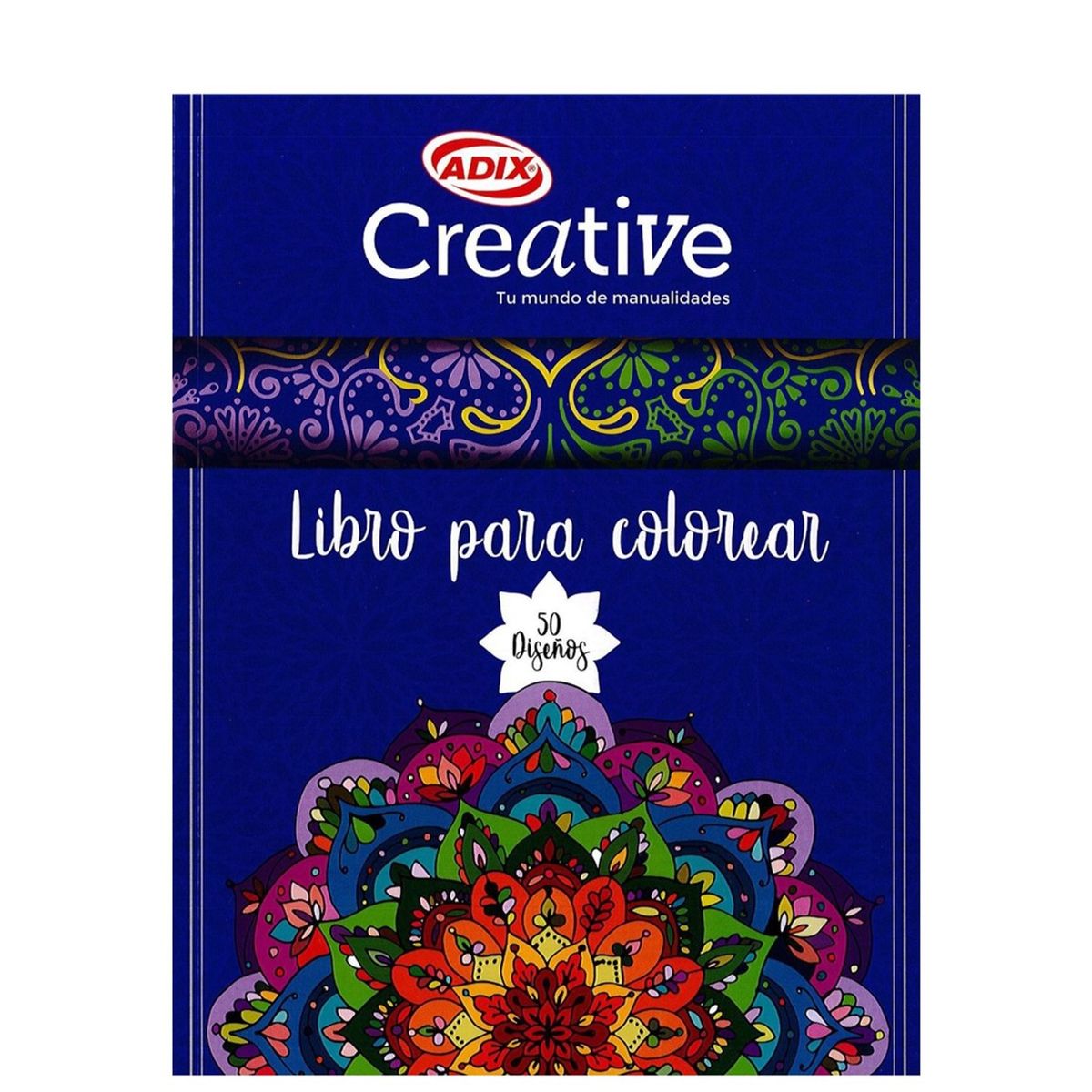 ADIX - Libro para colorear mandalas azul - Creative  50 Diseños