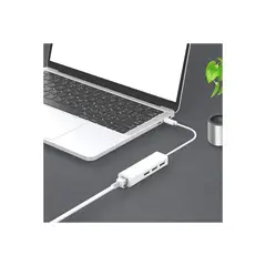 TECNOLAB - Hub Usb Tipo C 3 Puertos Y Puerto Ethernet - SC