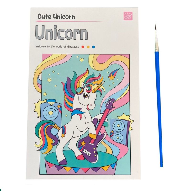 GENERICO - Libro para colorear con acuarela - Unicornio