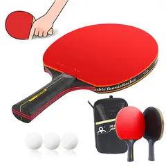 KUANGYE - Set 2 Paleta De 6 Star Ping Pong Profesional Con 3 Pelotas