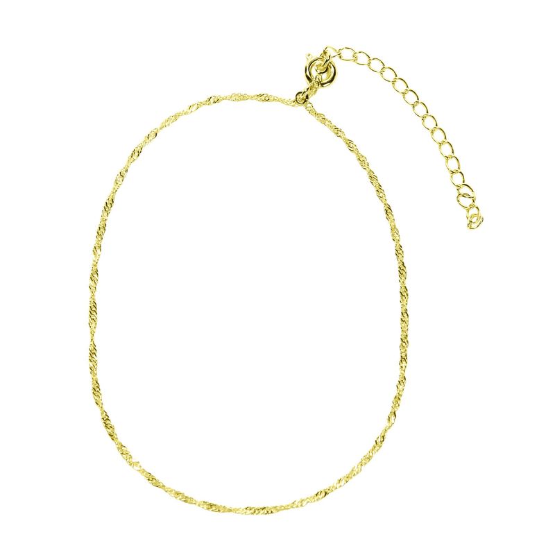ANDREA COGGIOLA JOYAS - Tobillera Cadena Singapur Enchapado Oro 18K