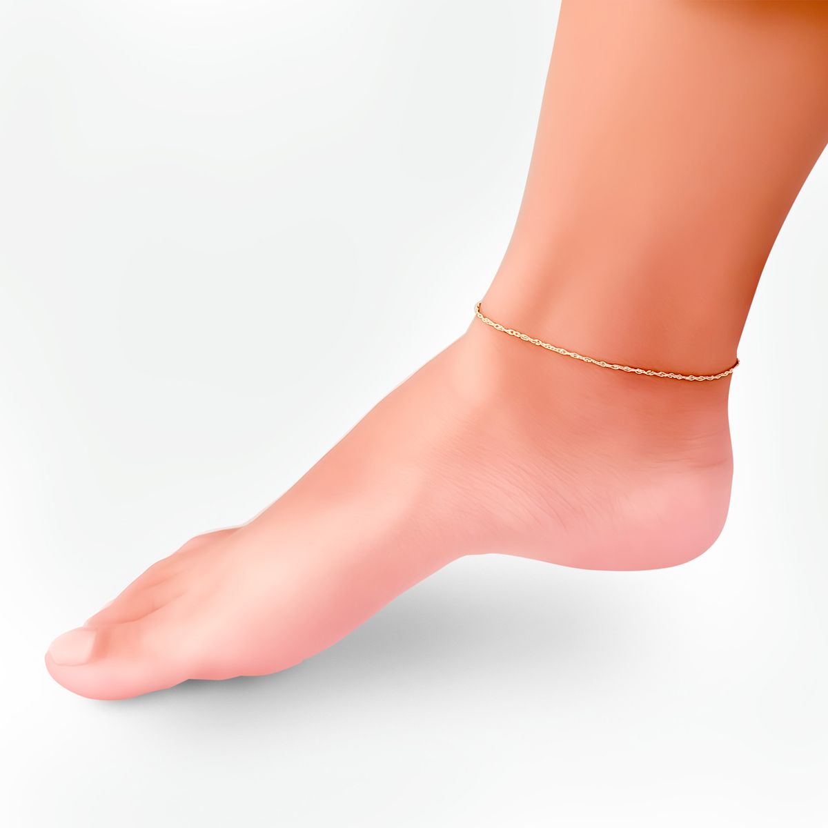 COGGIOLA - Tobillera Cadena Singapur Enchapado Oro 18K