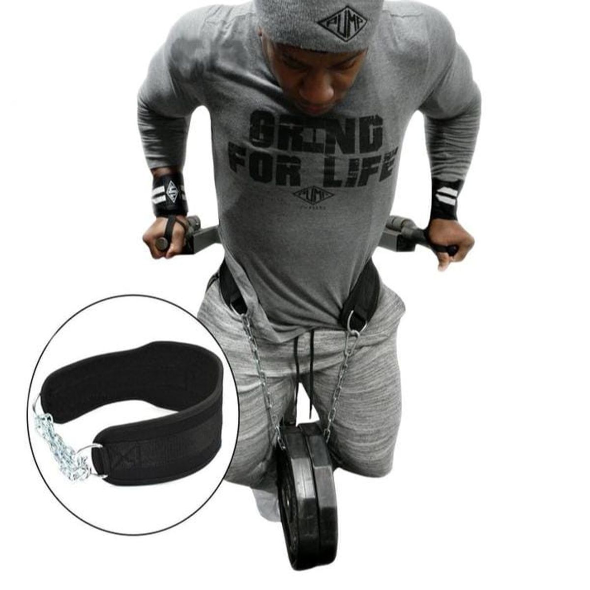 GENERICO - cinturon de lastre para anclar discos dips pull up