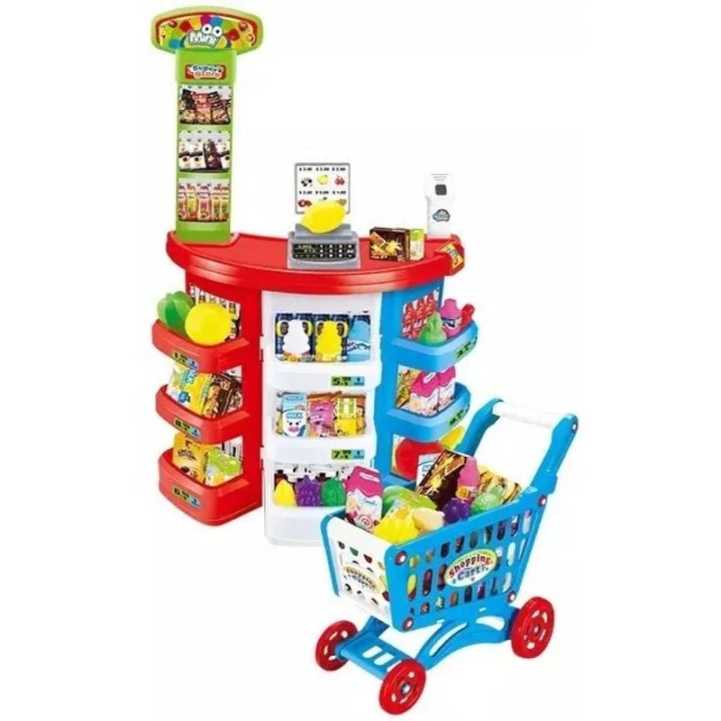 GENERICO - Juguete Set Supermercado Con Carrito 68 Piezas Infantil
