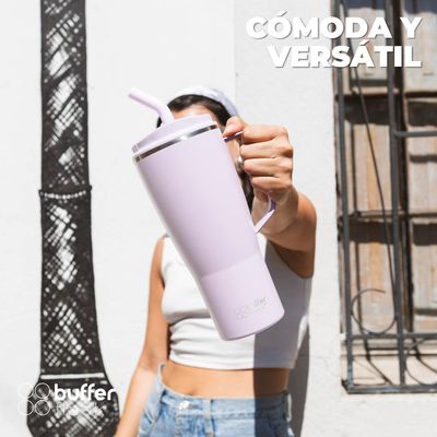 Imagen 2 del producto Vaso Termico Mug Tumbler Buffer 1Lt Acero Inox Frio Calor - Lila