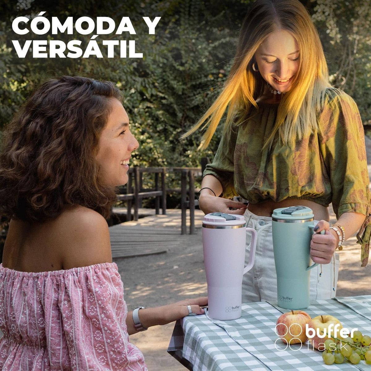 BUFFER FLASK - Vaso Termico Mug Tumbler Buffer 1Lt Acero Inox Frio Calor - Verde