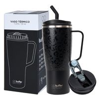Vaso Termico Mug Tumbler Buffer 1Lt Acero Inox Frio Calor - Negro