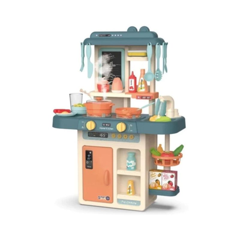 GENERICO - Juguete Set Cocina 42 Piezas Luz Sonido Azul Infantil 63Cm