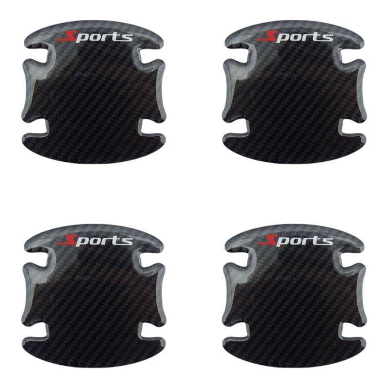 GENERICO - 4 x Adhesivo Protector De Puertas Tipo Carbon
