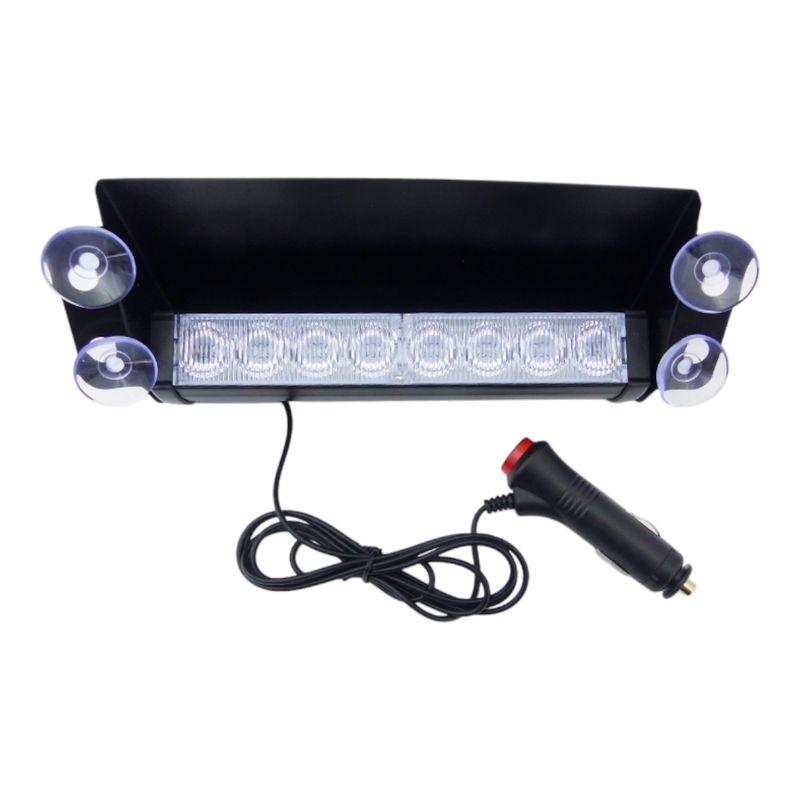 GENERICO - pack 2 Baliza De 8 LED Estrobo Rojo-Azul 12 Volt Metalica