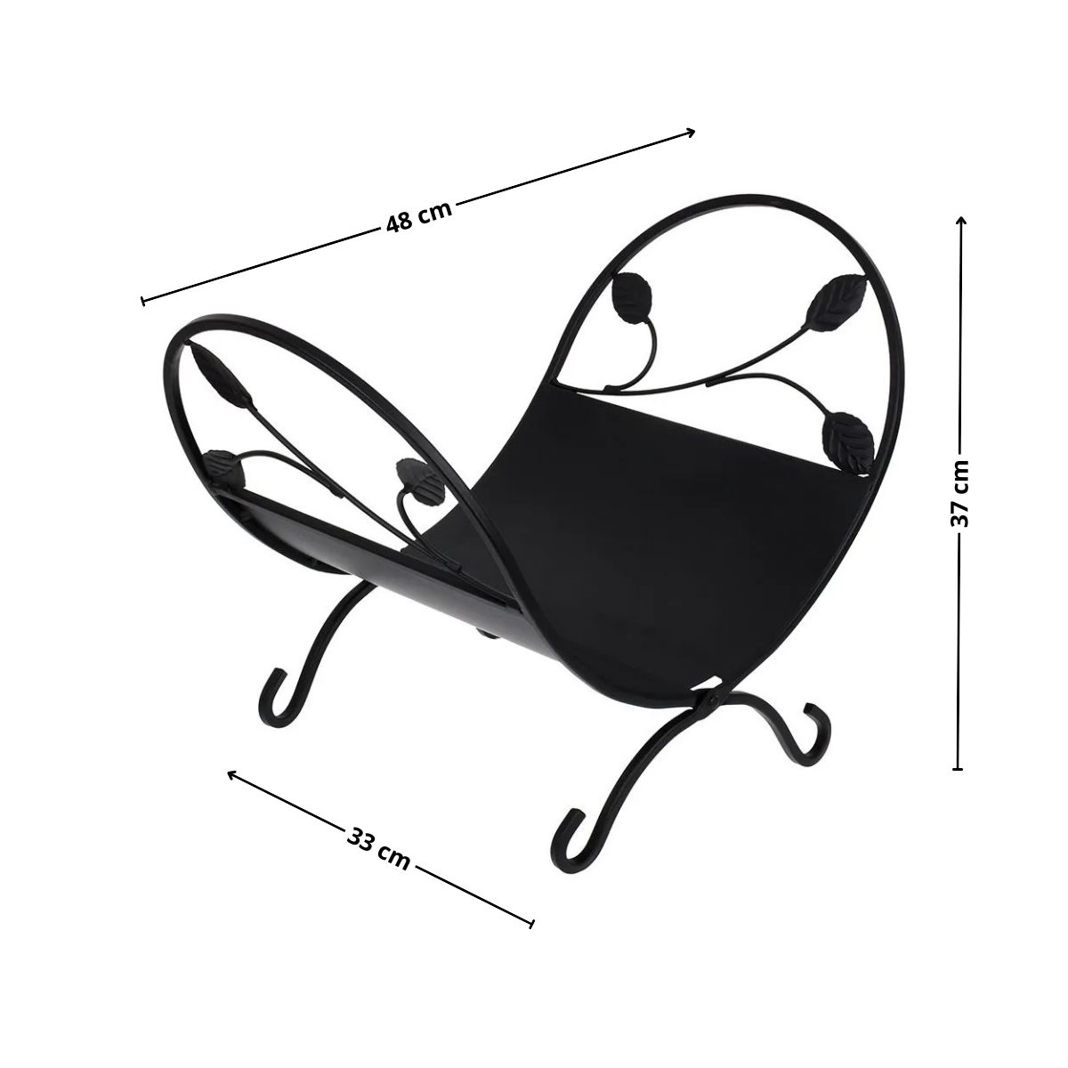 GENERICO - Leñero de fierro plegable 48x33x37cm Bighouse