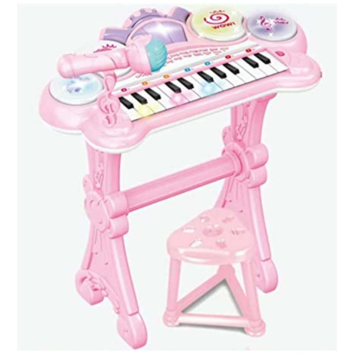 GENERICO - Juguete Teclado Piano Musical Con Microfono Rosado Infantil