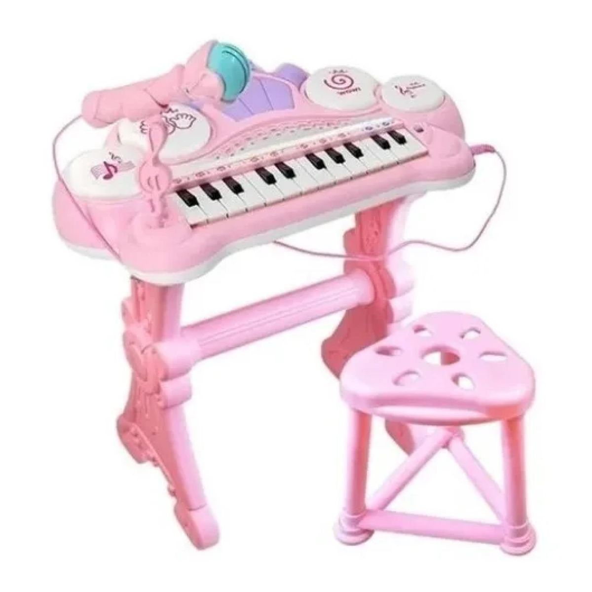 GENERICO - Juguete Teclado Piano Musical Con Microfono Rosado Infantil
