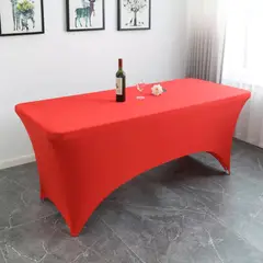 GENERICO - Funda Mantel Elástica Para Mesa De Evento Rectangular - Rojo
