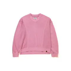 CAT - Polerón Mujer Oversize Vneck Pullover Rosado
