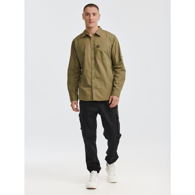 CAT - Camisa Manga Larga Hombre Foundation Convert Verde CAT