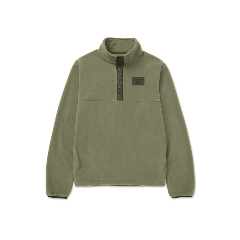 CAT - Polar Hombre Polar Fleece Half Snap Jacket Verde CAT
