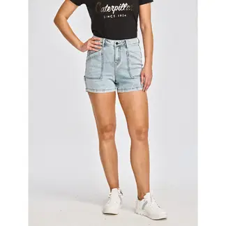 CAT - Short Mujer Triblend Stretch Denim Short Azul Claro