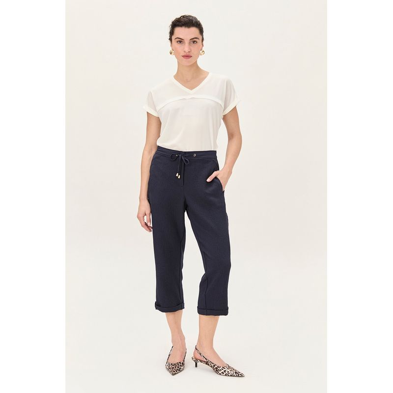 MA GRIFFE - Pantalon Azul Marino Mujer Magriffe