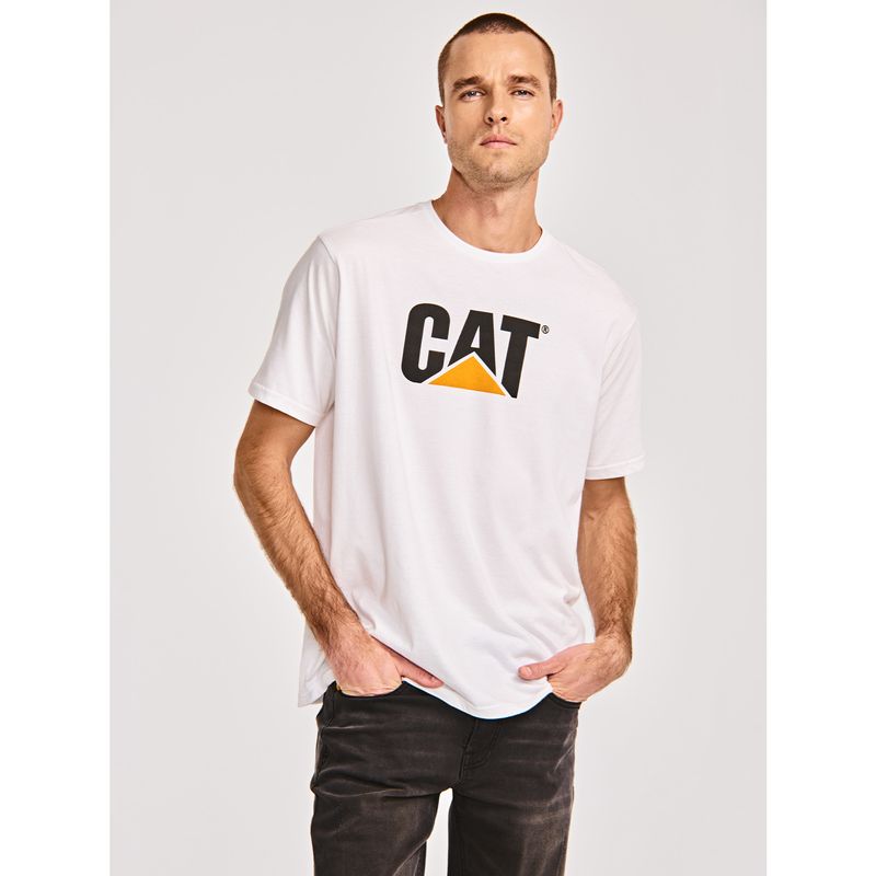 CAT - Polera Manga Corta Hombre Cat Logo Tee Blanco CAT