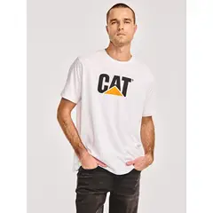 CAT - Polera Manga Corta Hombre Logo Tee Blanco