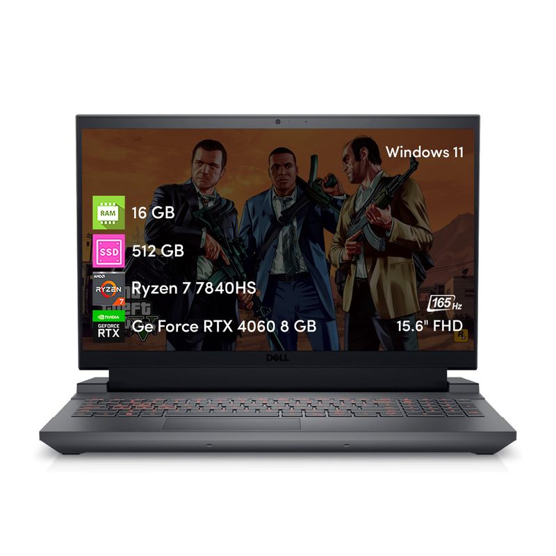DELL - Notebook Gamer Dell G15 Ryzen 7 16GB 512GB SSD RTX4060 FHD