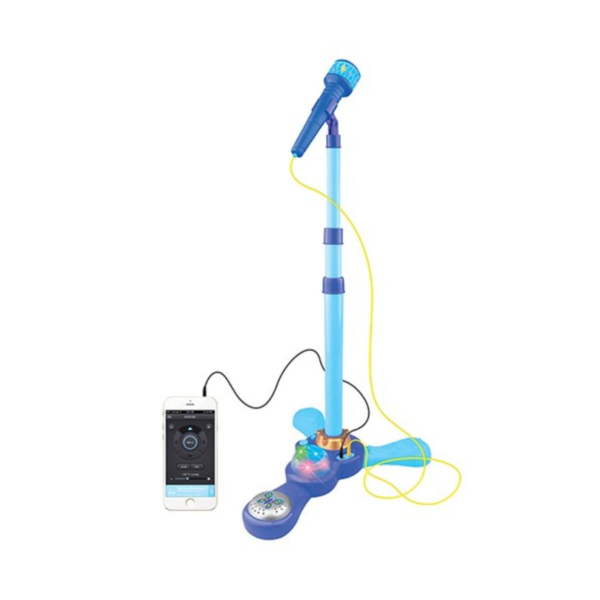 GENERICO - Juguete Microfono Karaoke Pedestal Luces MP3 Azul Infantil