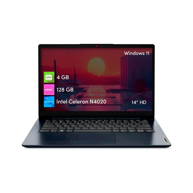 Notebook Ideapad Celeron 4GB 128GB 14 HD Win11 Azul