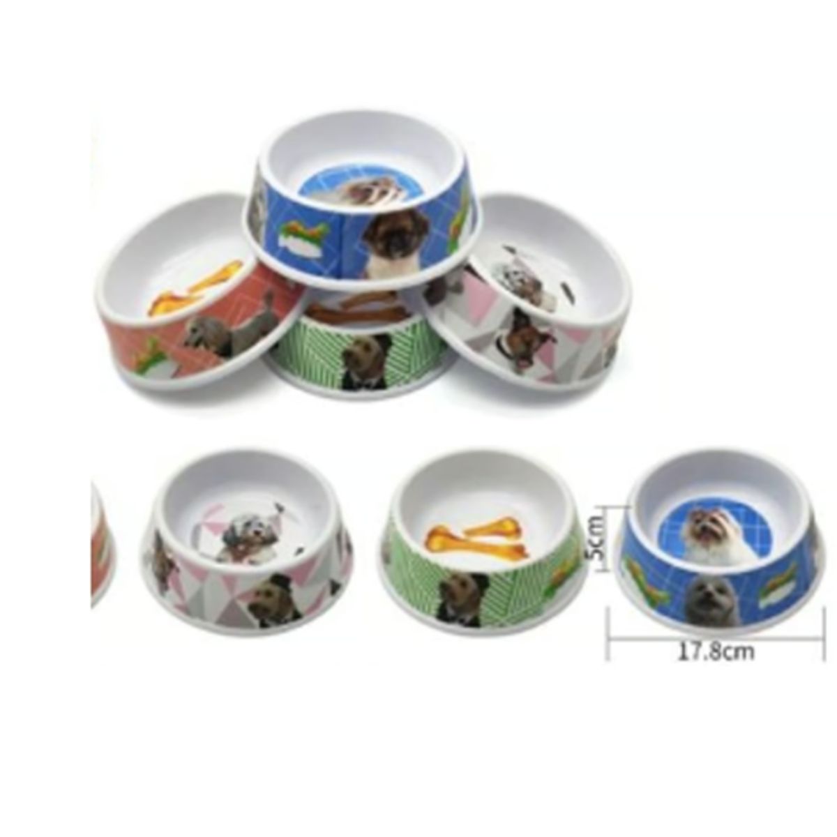 GENERICO - Bowl Para Perro Comida Colores Surtidos 17cm